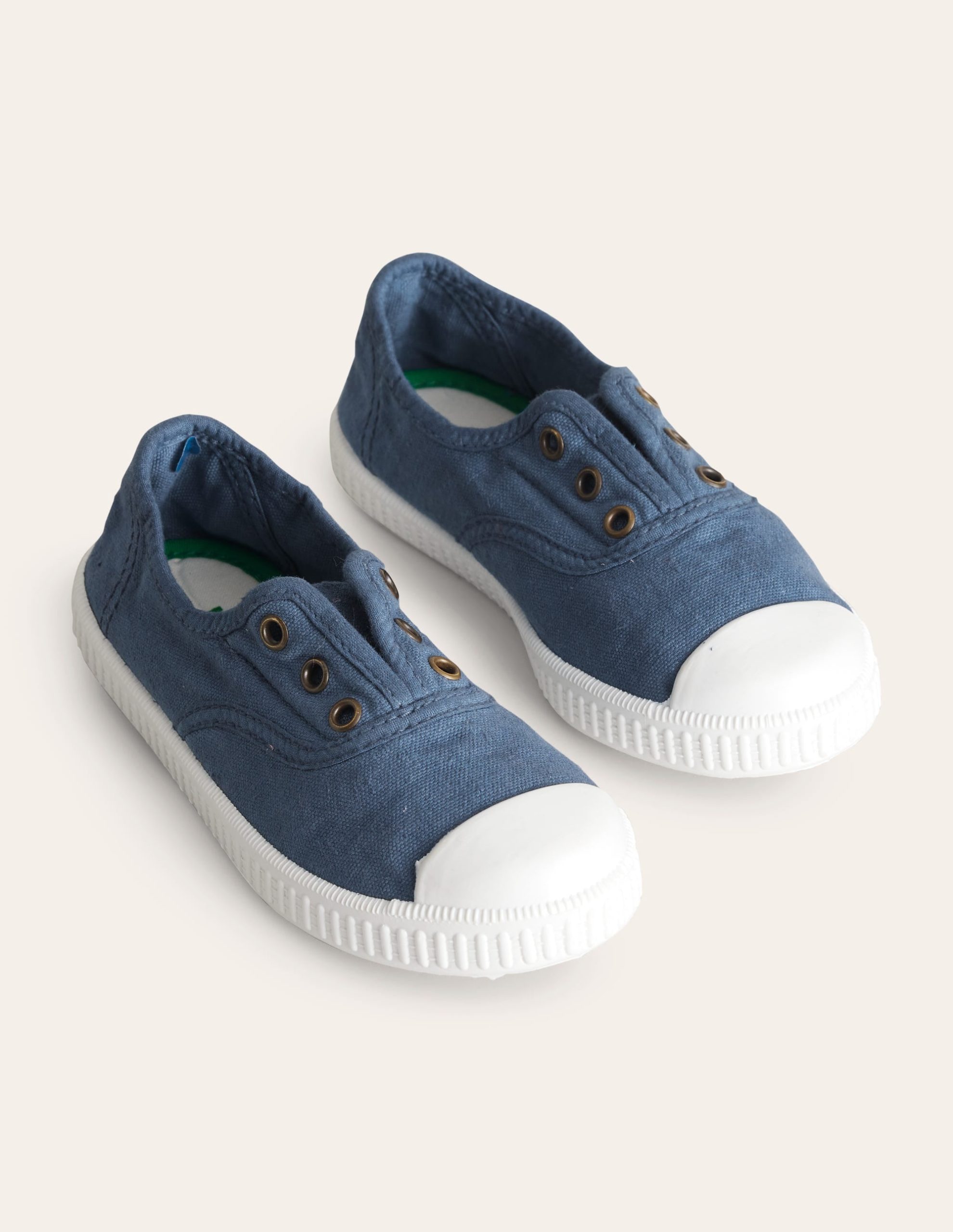 Laceless Canvas Pull-ons-College Navy - Image 2