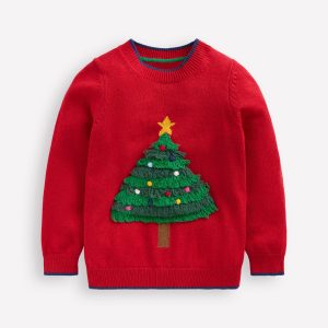 Fun Logo Jumper-Poppy Red Tree