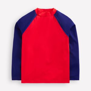 Colour Block Rash Vest-Poppy Red