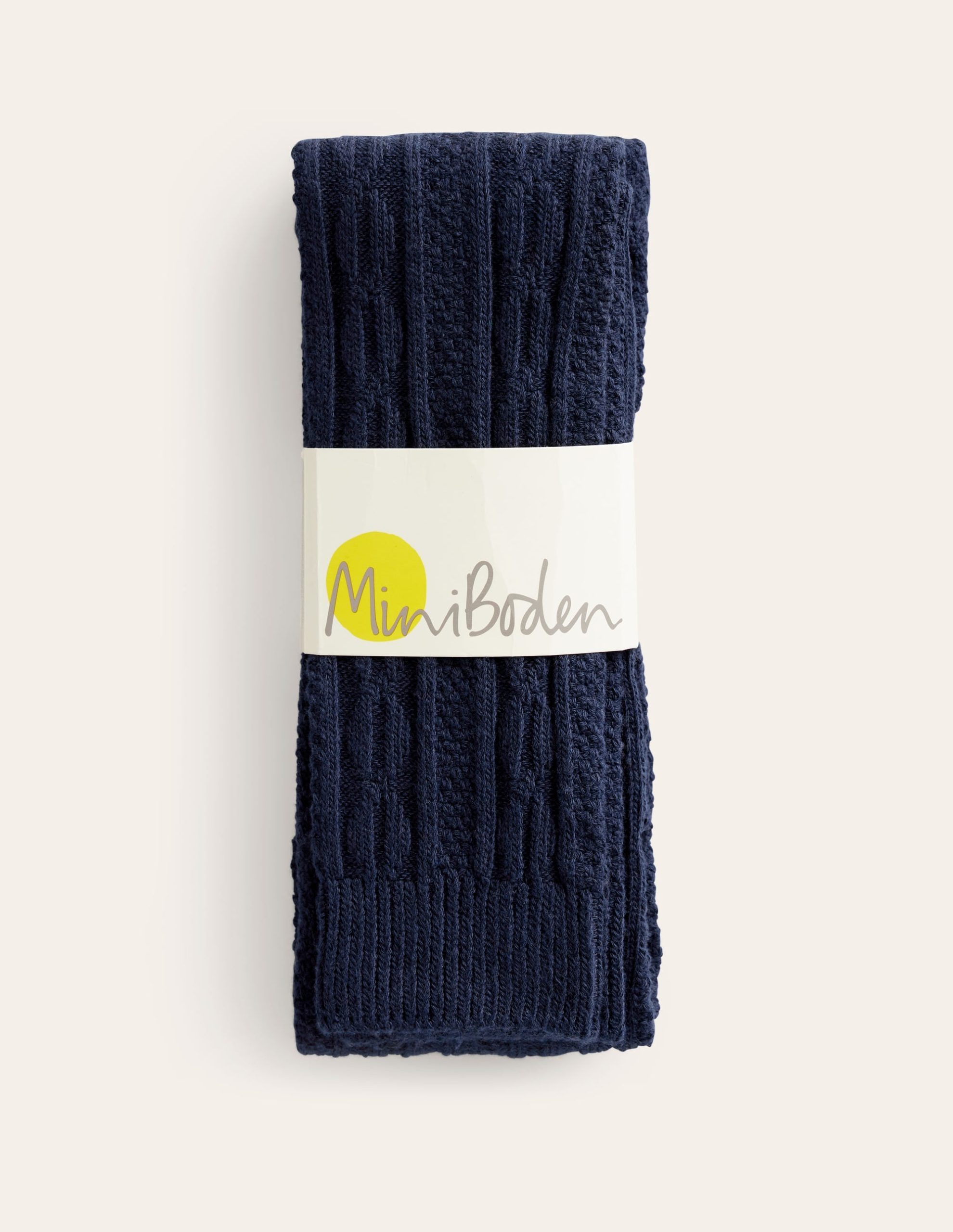 Cable Footless Tights-College Navy - Image 2