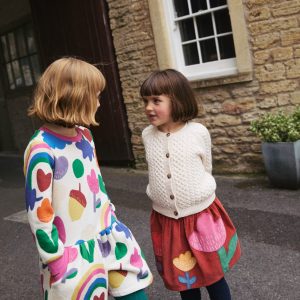 Appliqu?? Skirt-Roasted Chestnut Tulip Cord