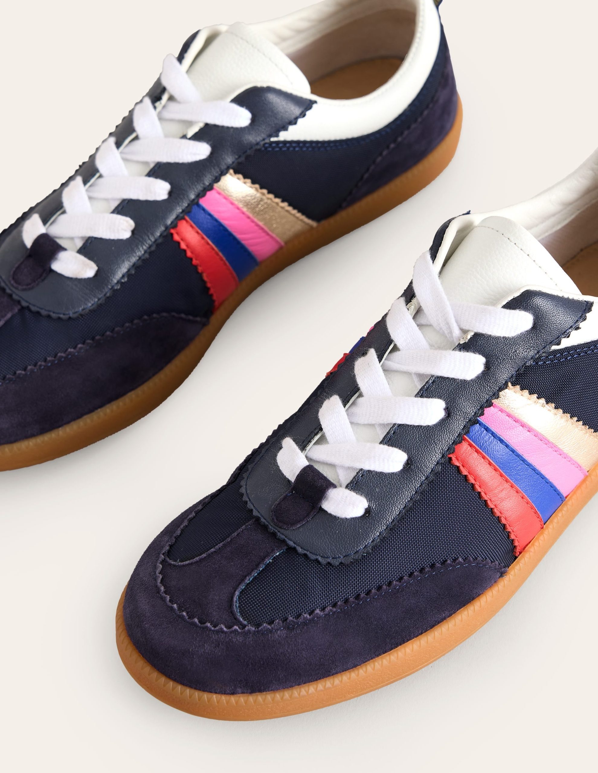 Erin Retro Tennis Trainers-Navy/Rainbow - Image 4