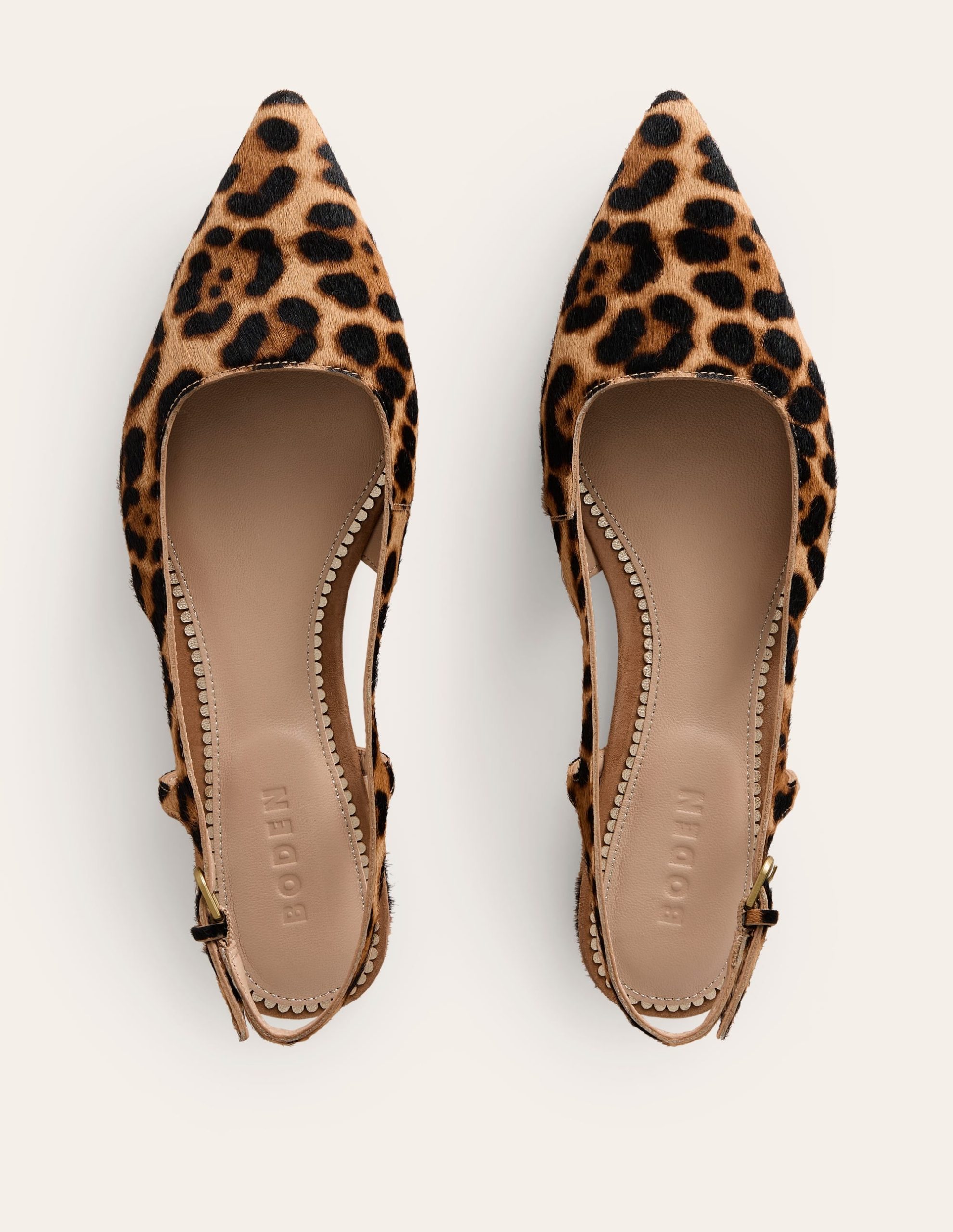 Cut Out Sling Back Flats-Leopard - Image 5