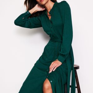 Rowena Trim Jersey Shirt Dress-Glade