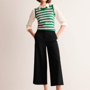 Ponte Wide Leg Culottes-Black