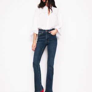 High Rise Slim Flare Jeans-Indigo Rinse