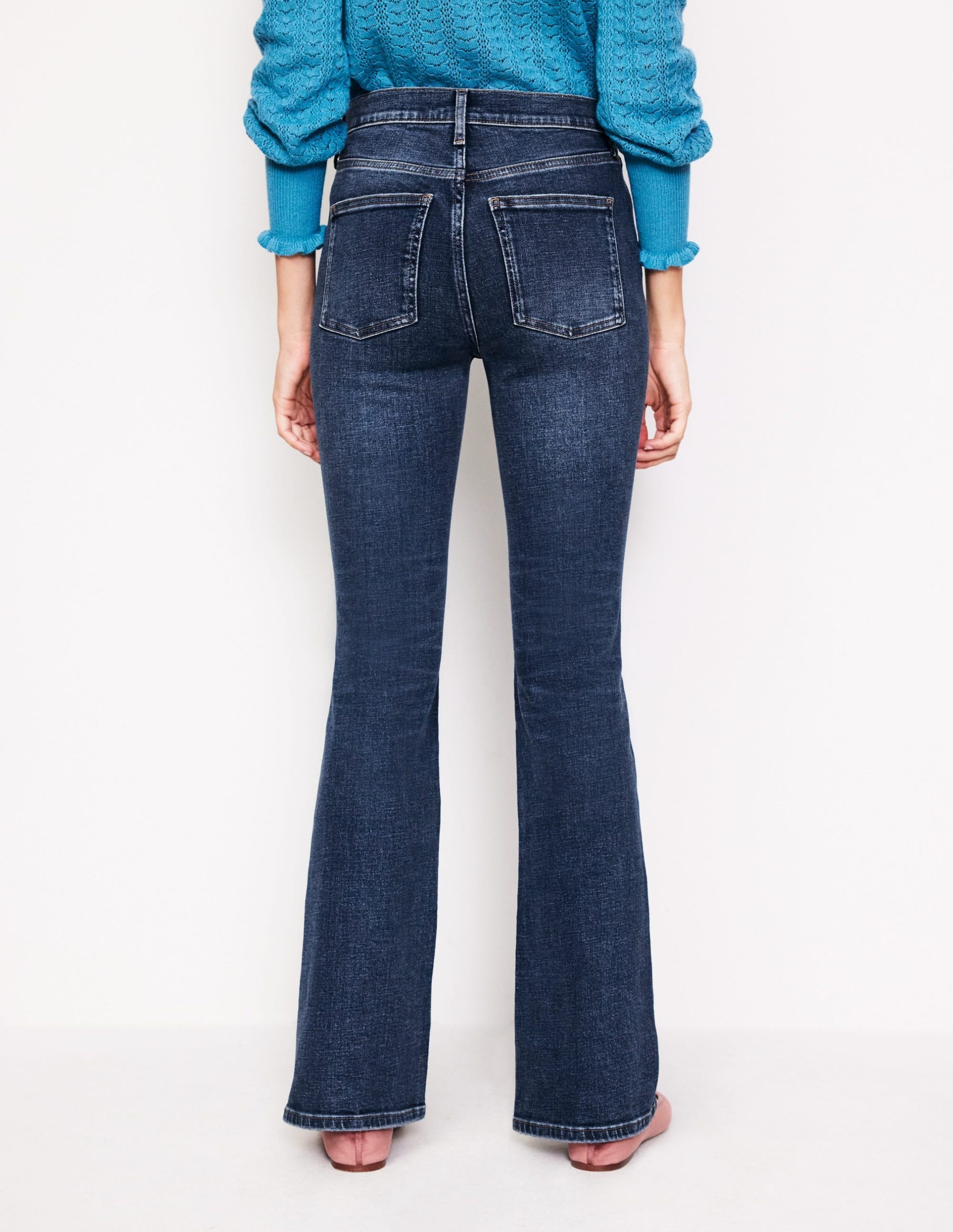 High Rise Slim Flare Jeans-Mid Vintage - Image 3