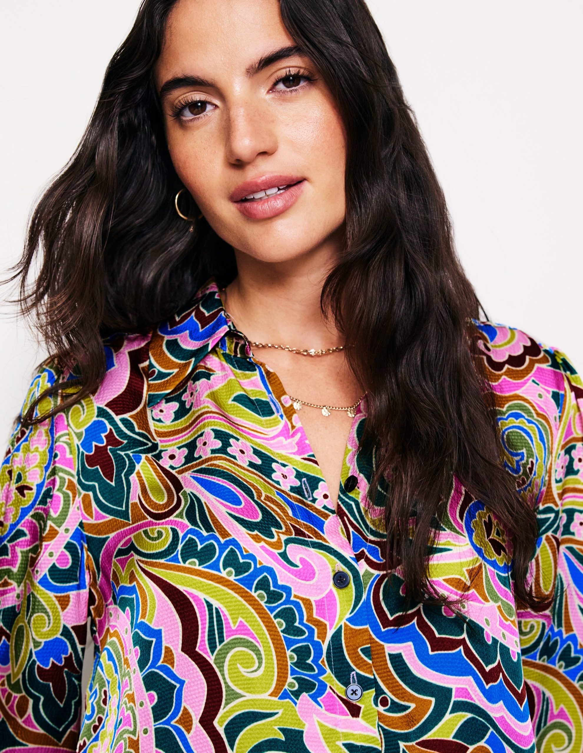 Hammered Satin Shirt-Multi. Paisley Pome - Image 2