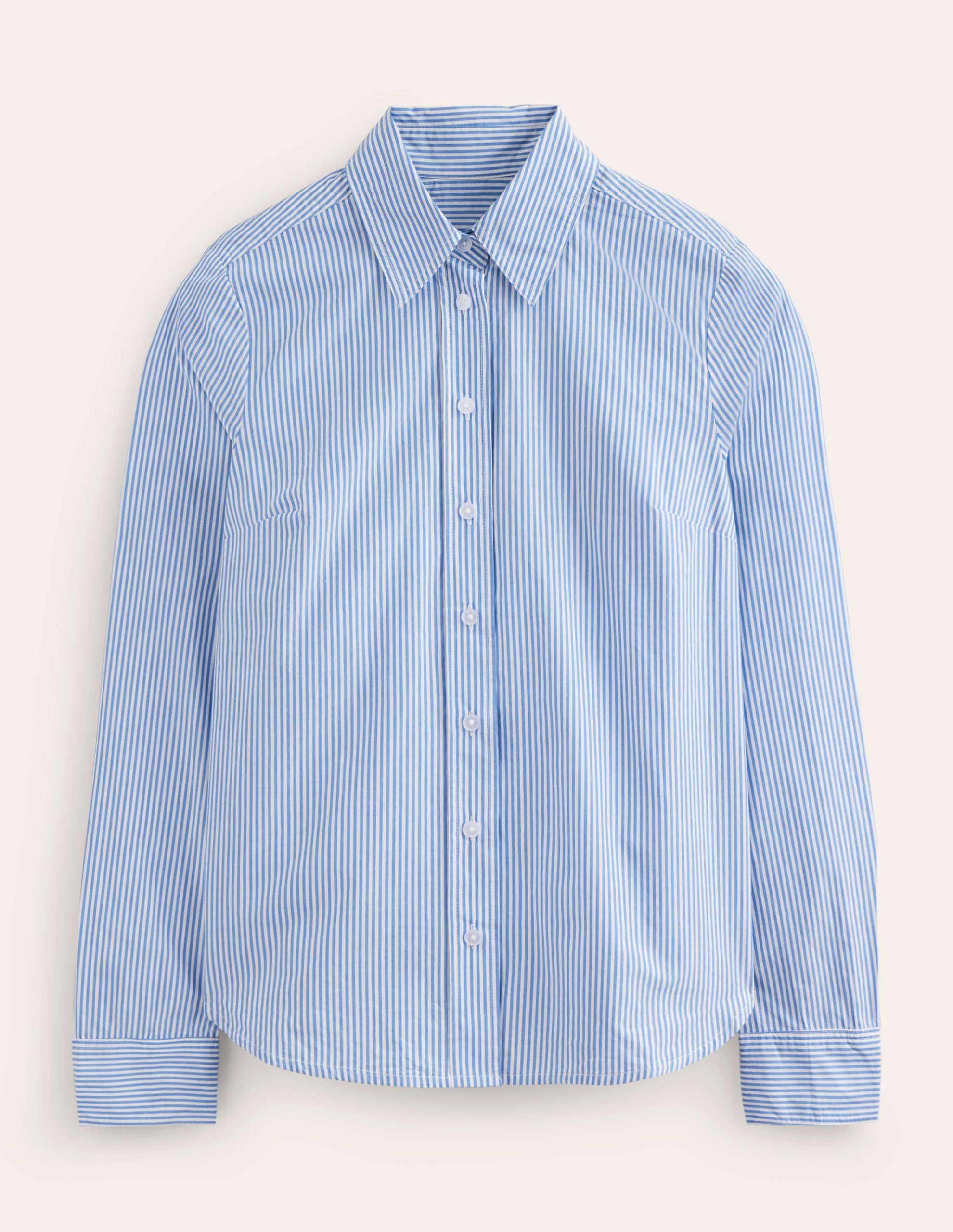 Sienna Cotton Shirt-Fine Blue Stripe - Image 5