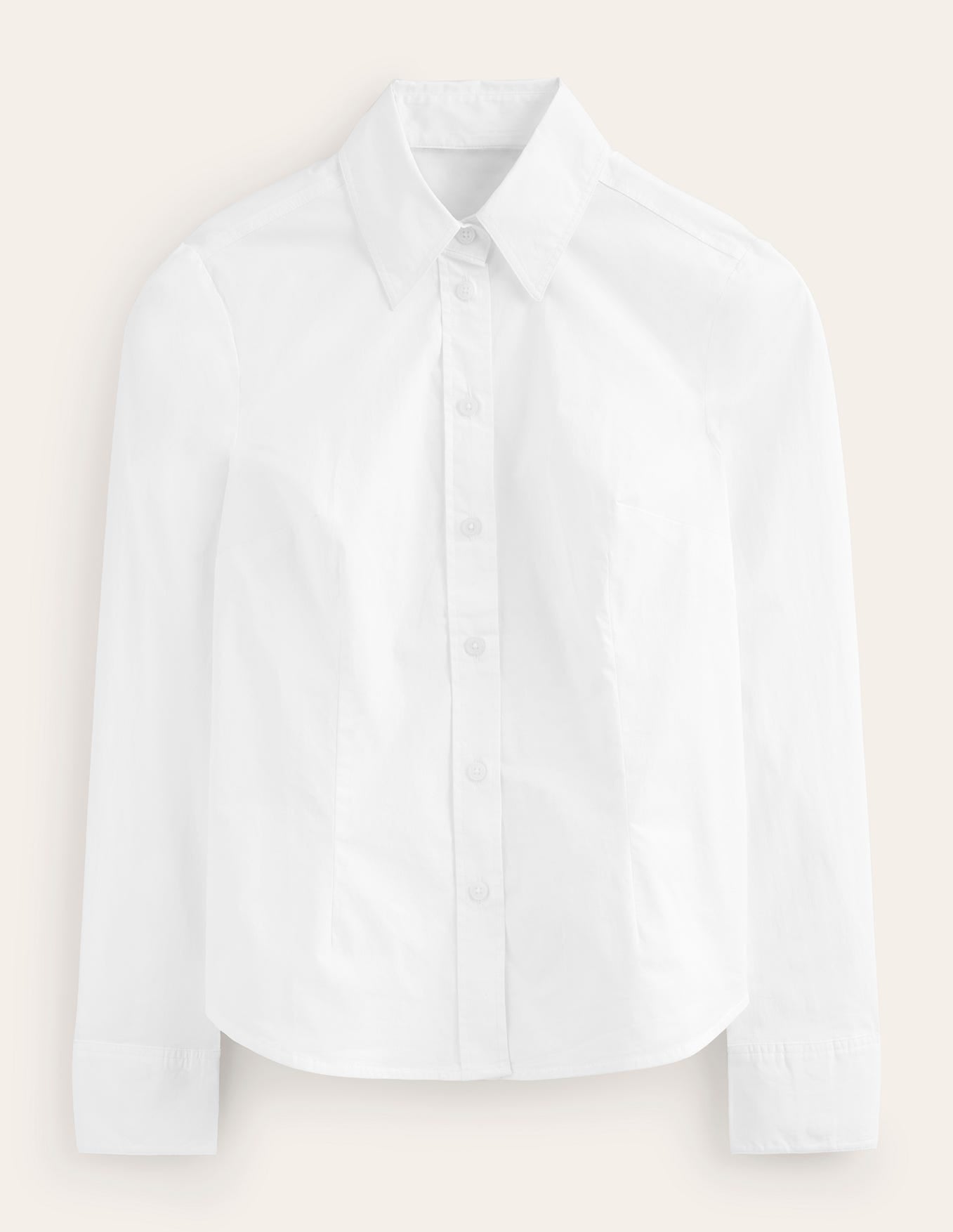 Saskia Stretch Cotton Shirt-White - Image 5