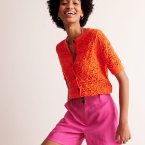 Westbourne Linen Shorts-Pop Pansy