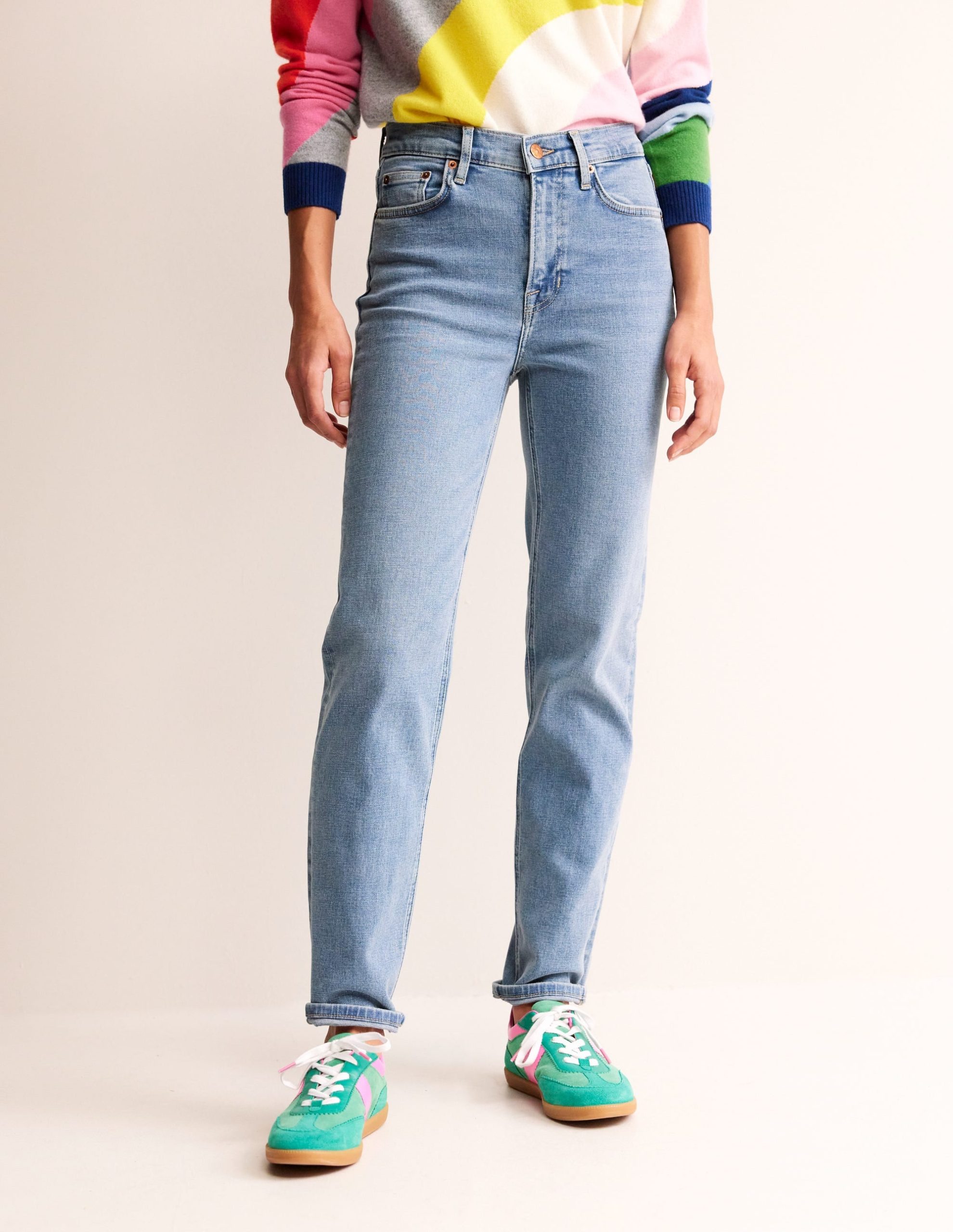 Mid Rise Slim Leg Jeans-Light Vintage - Image 4