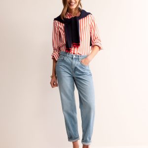 Mid Rise Tapered Jeans-Light Vintage