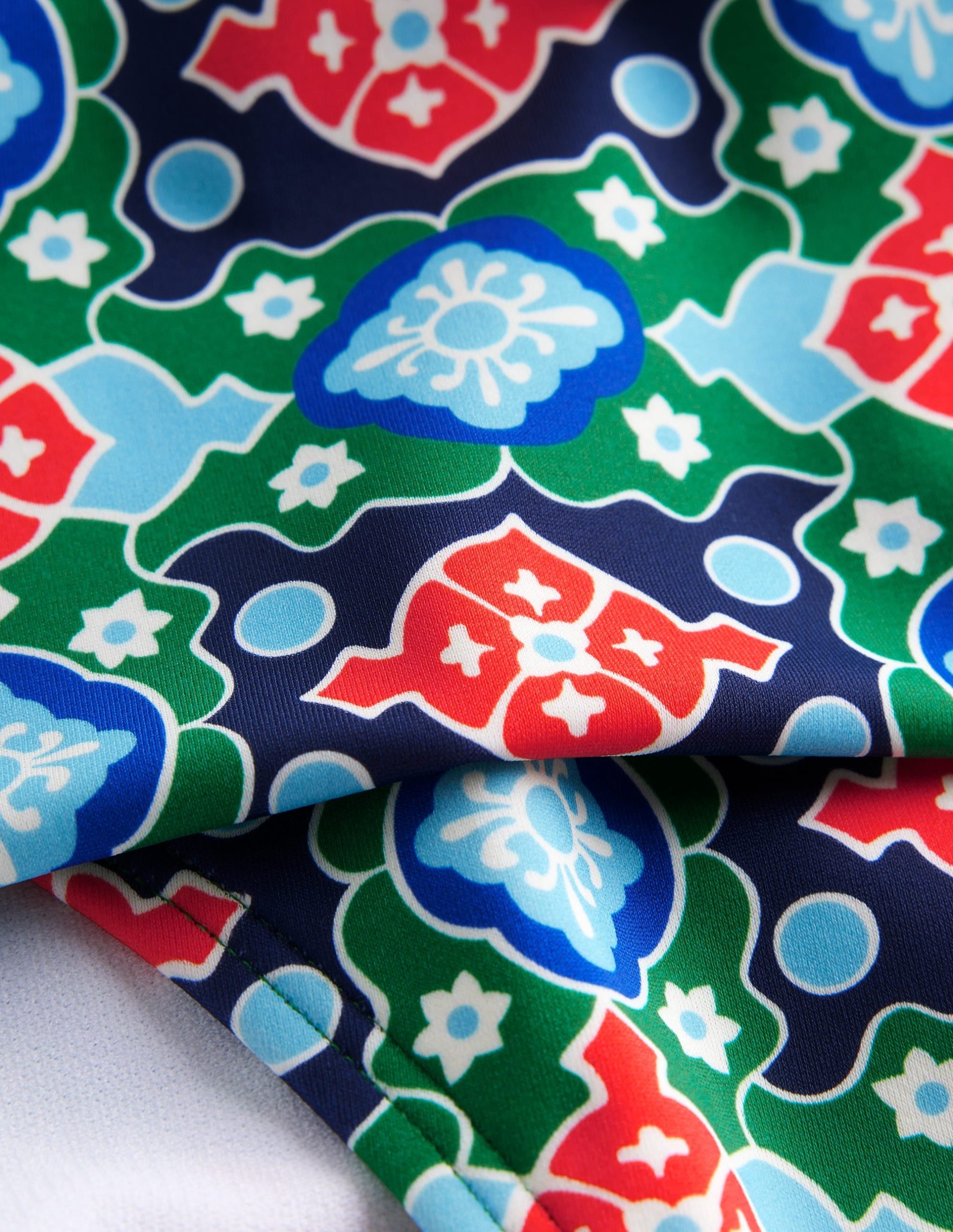 Classic Fold Bikini Bottoms-Green Tambourine. Coastal Tile - Image 6