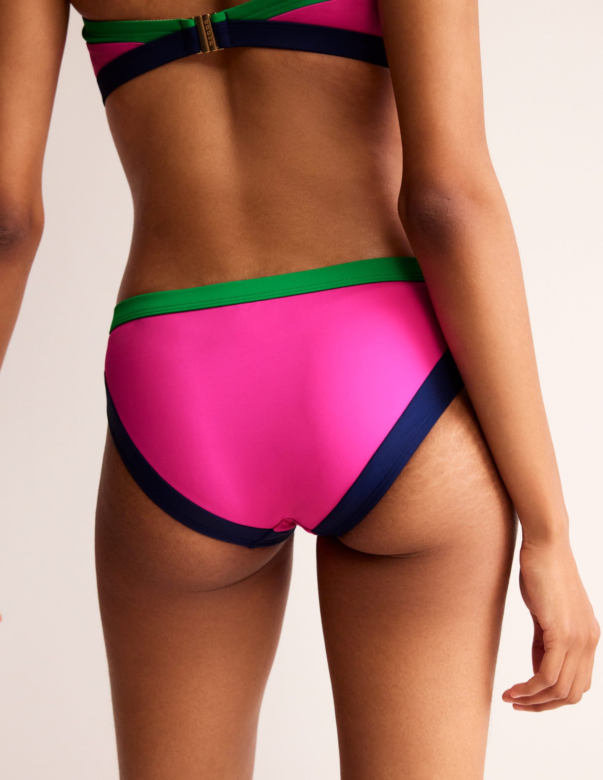 Santorini Bikini Bottoms-Super Pink Colourblock - Image 3
