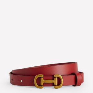 Iris Skinny Snaffle Trim Belt-Red