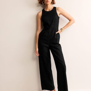 Carla Linen Jumpsuit-Black