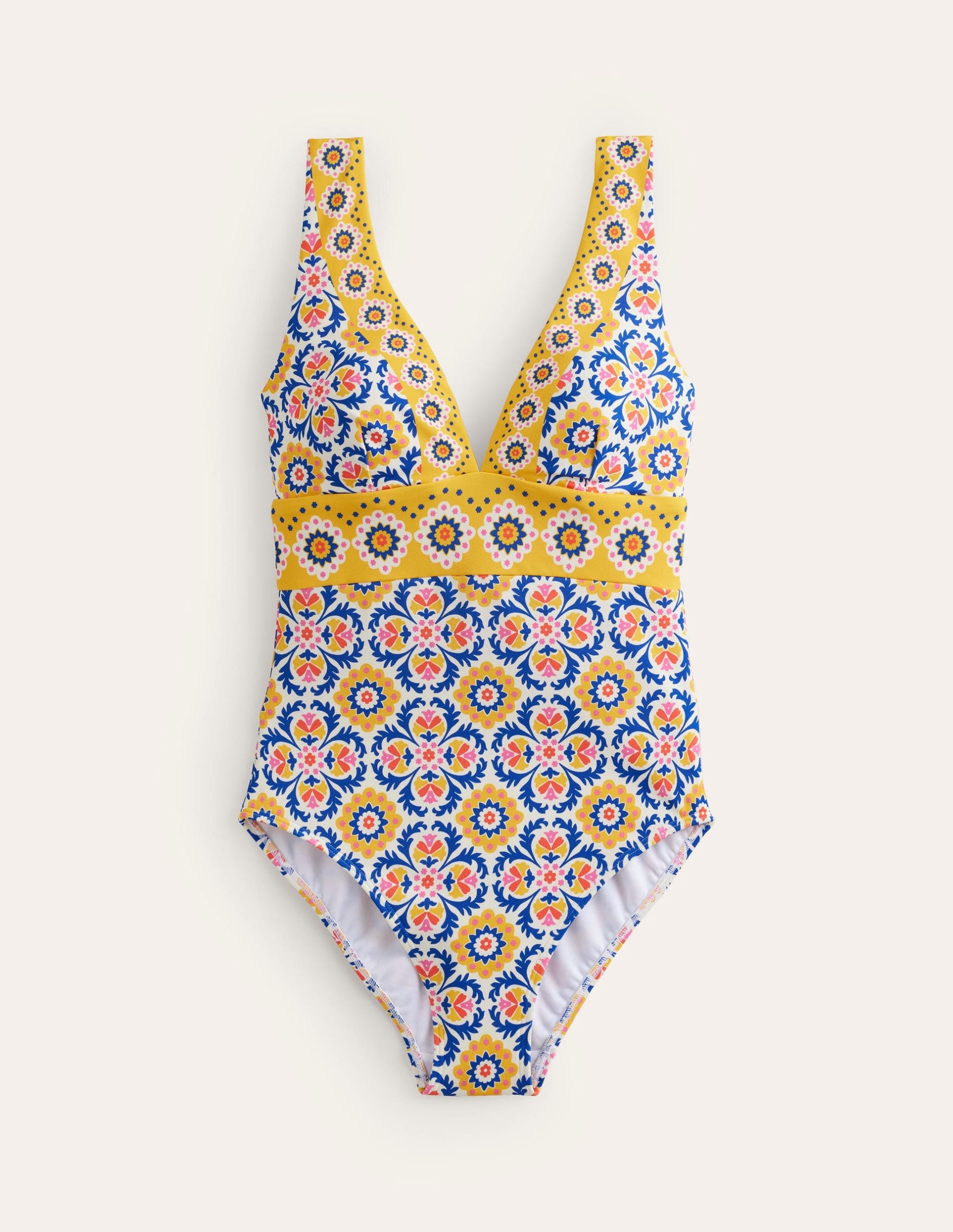 Porto V-Neck Swimsuit-Artisan Gold. Mosaic Tile - Image 5