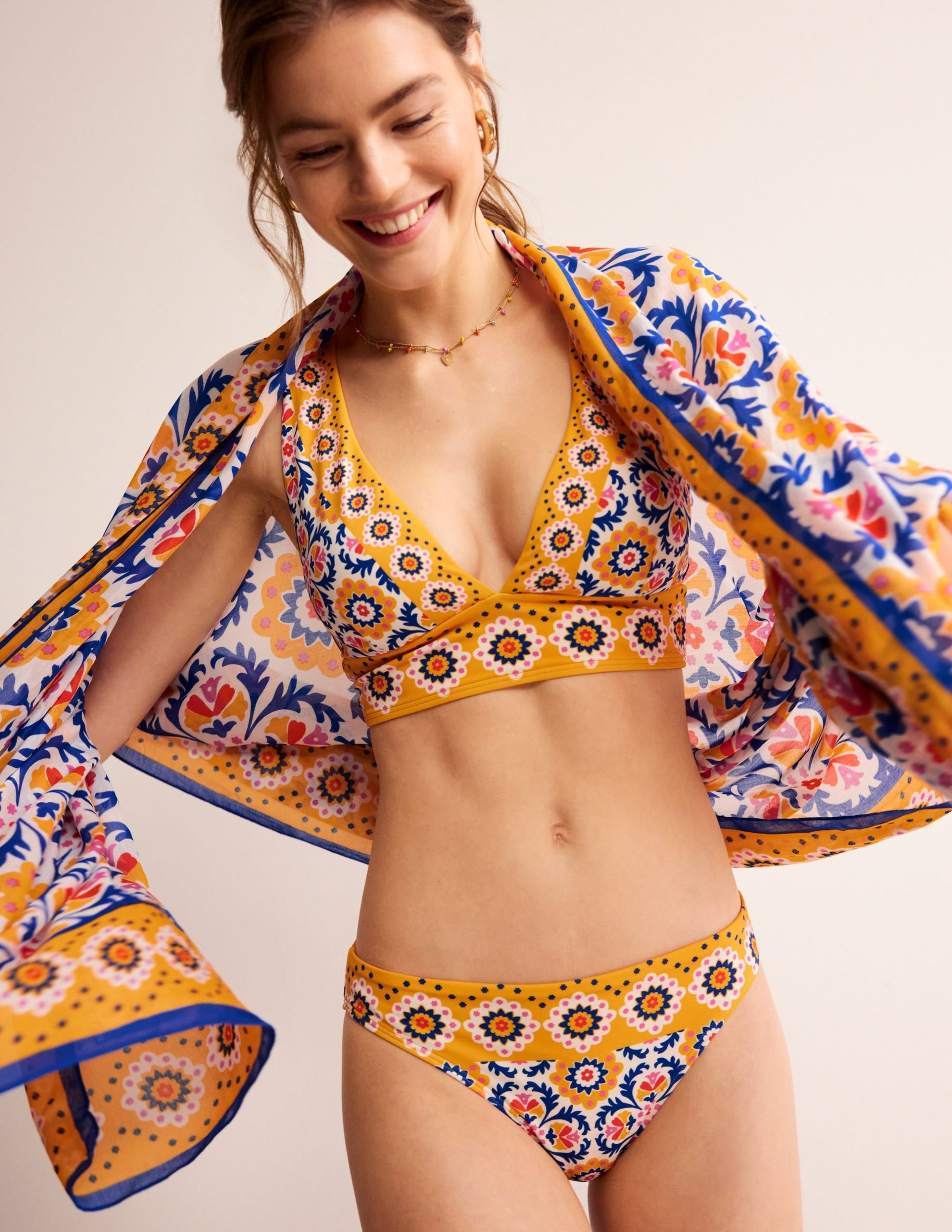 Classic Bikini Bottoms-Artisan Gold. Mosaic Tile