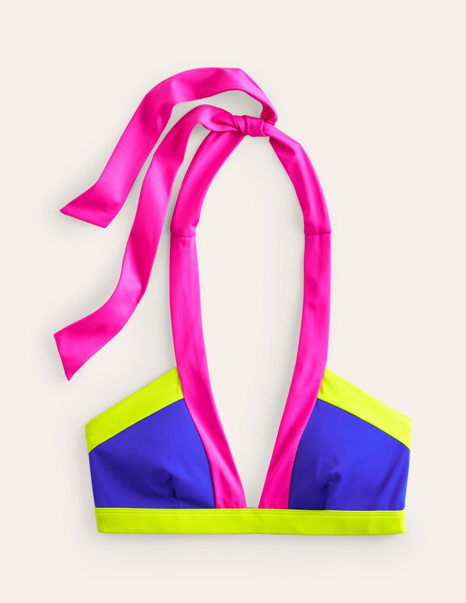 Ithaca Halter Bikini Top-Blue Colourblock - Image 5