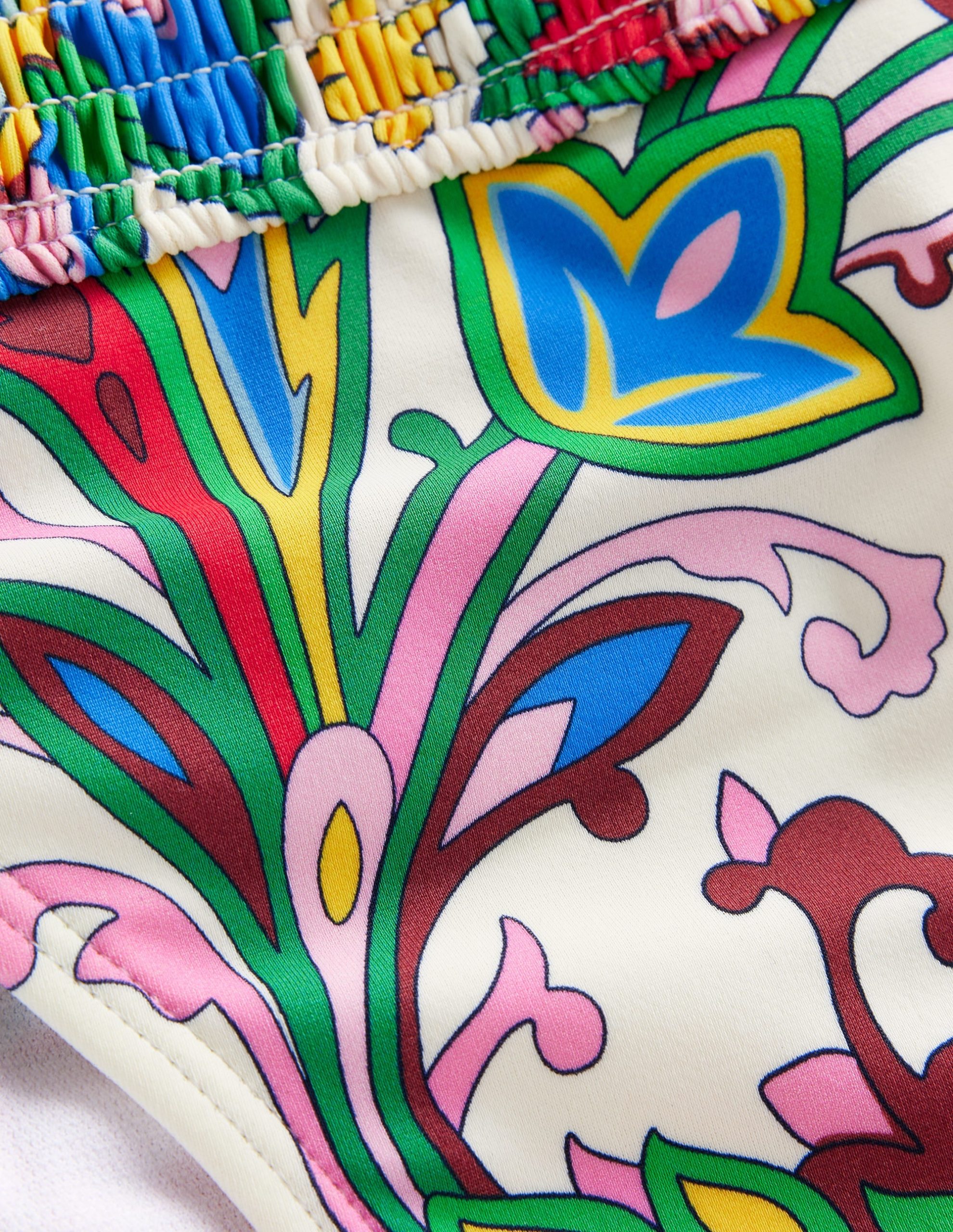 Milos Smocked Bikini Bottoms-Ivory. Paisley Azure - Image 7