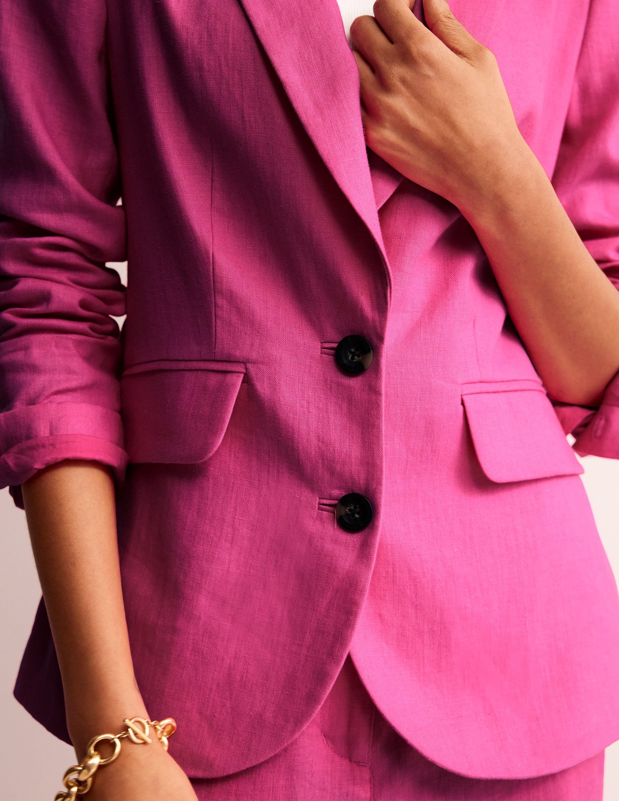 Marylebone Linen Blazer-Pop Pansy - Image 2