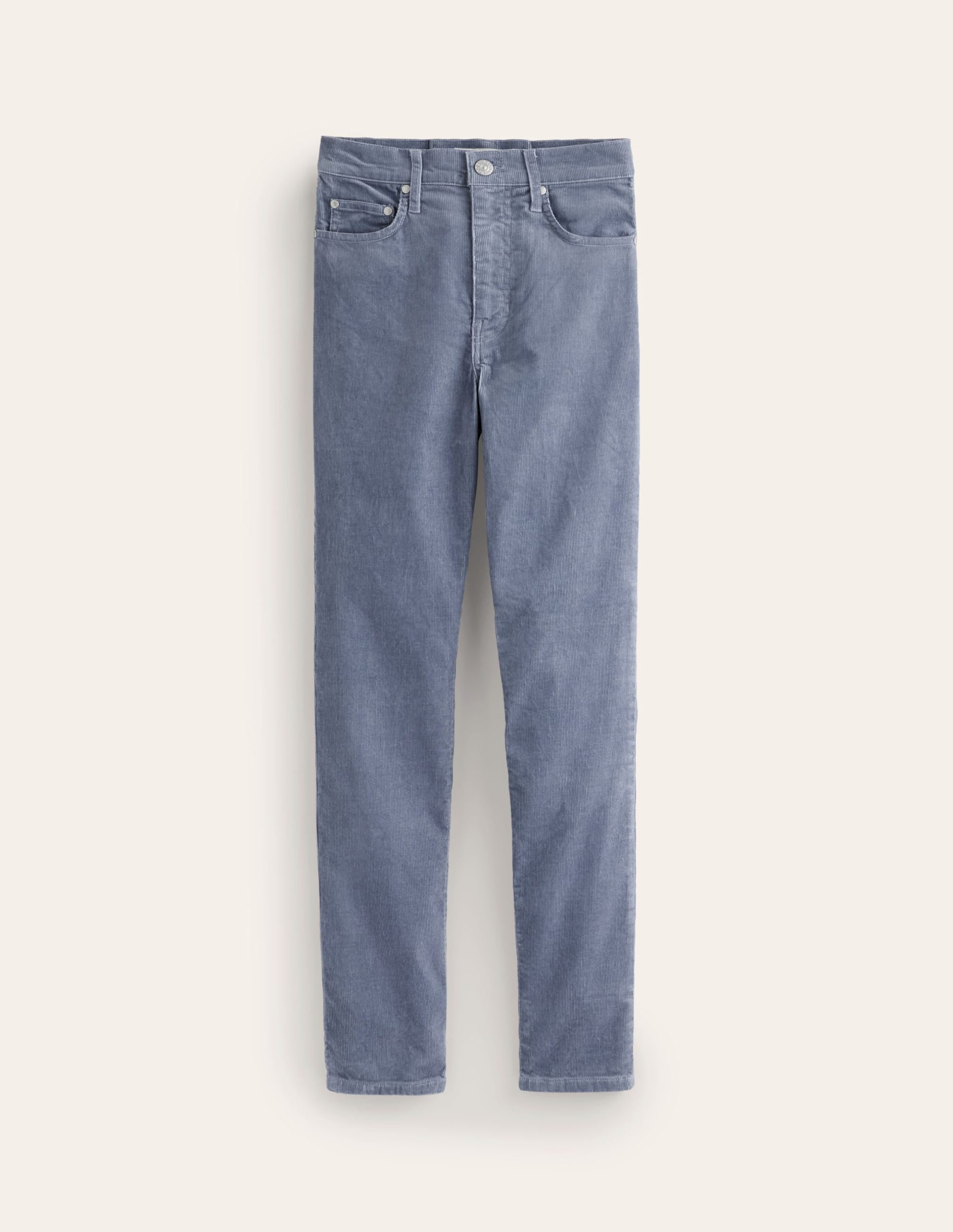 5 Pocket Cord Slim Jeans-Pebble Grey - Image 5