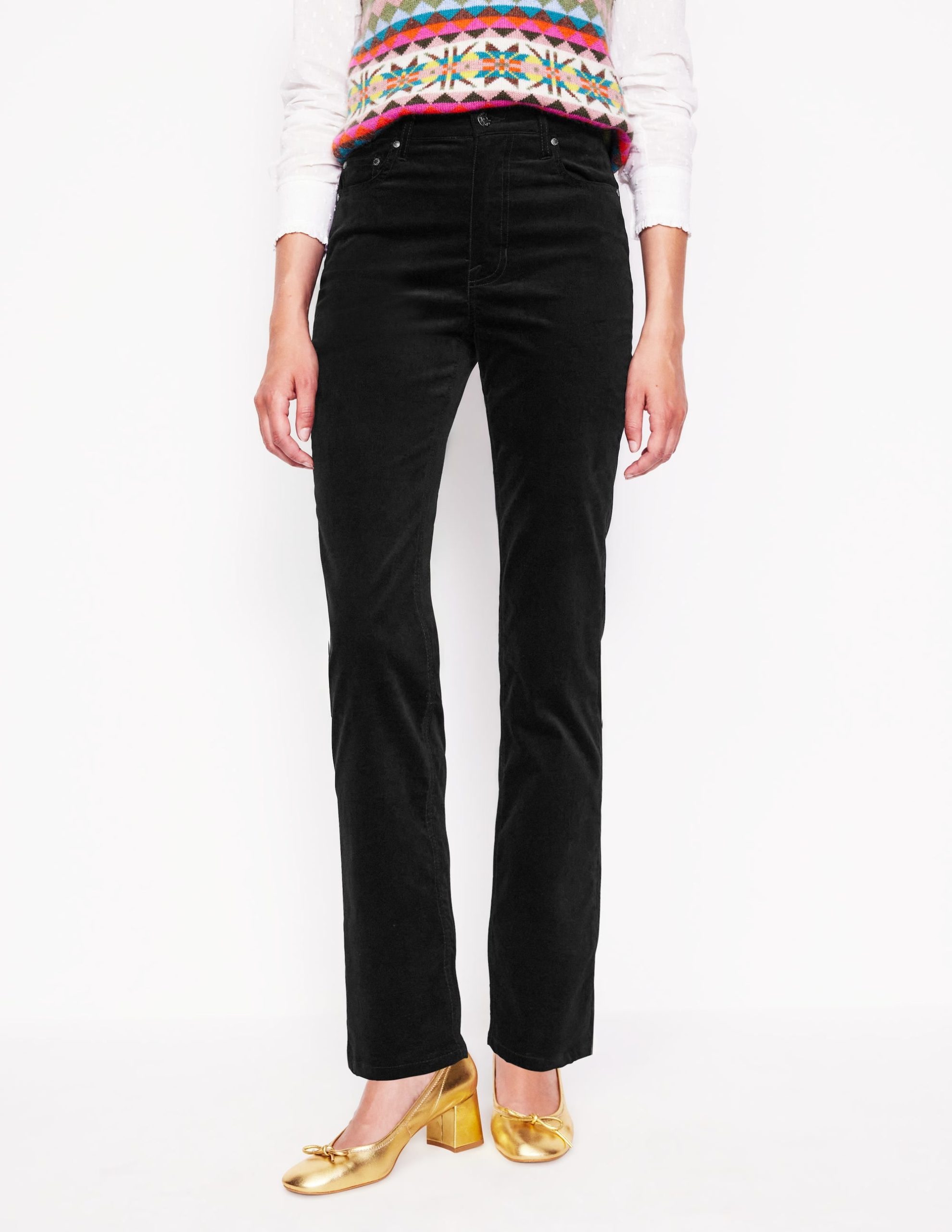 Velveteen 5 Pocket Jeans-Black - Image 4