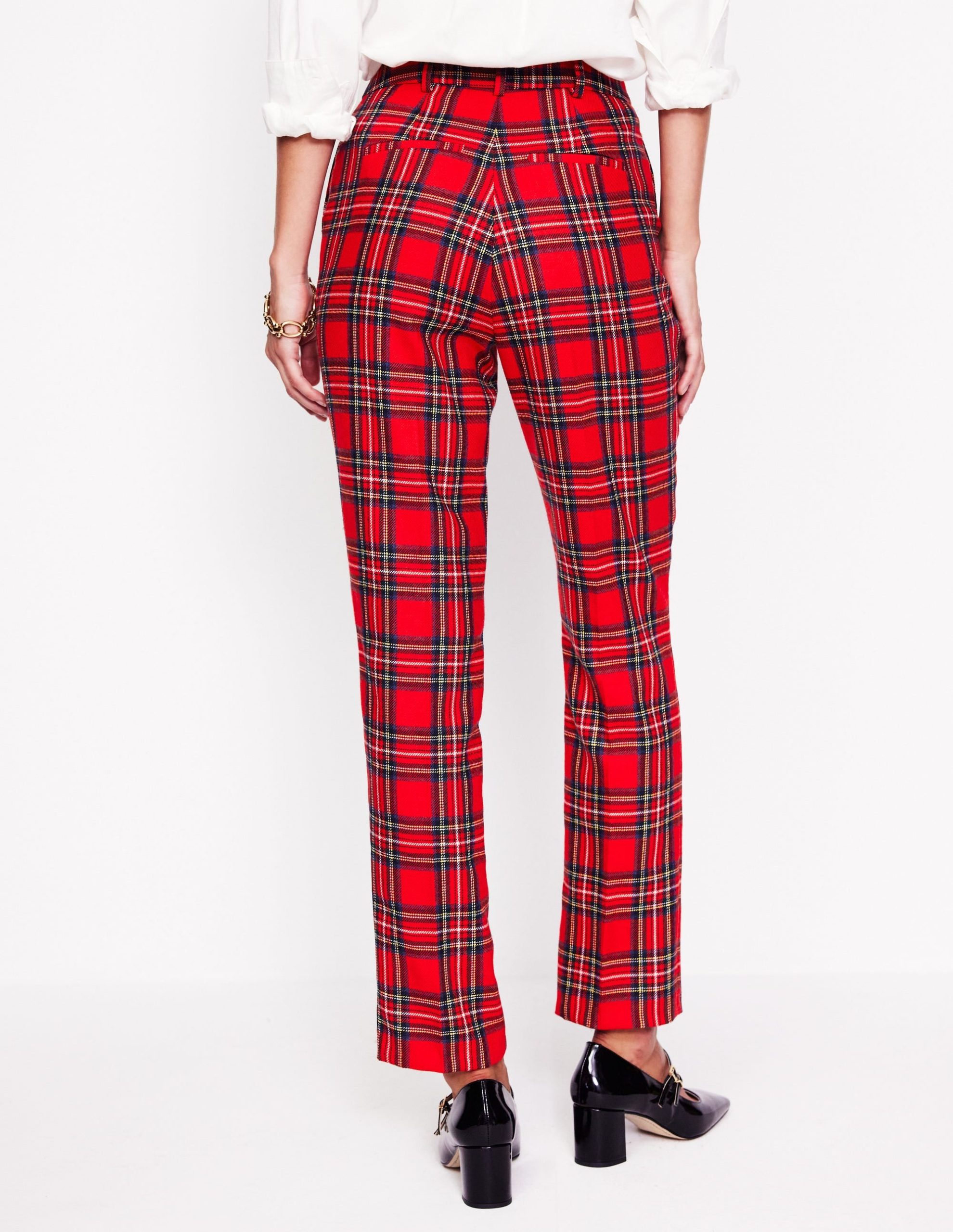 Kew Wool Blend Pants-Red and Blue Check - Image 3