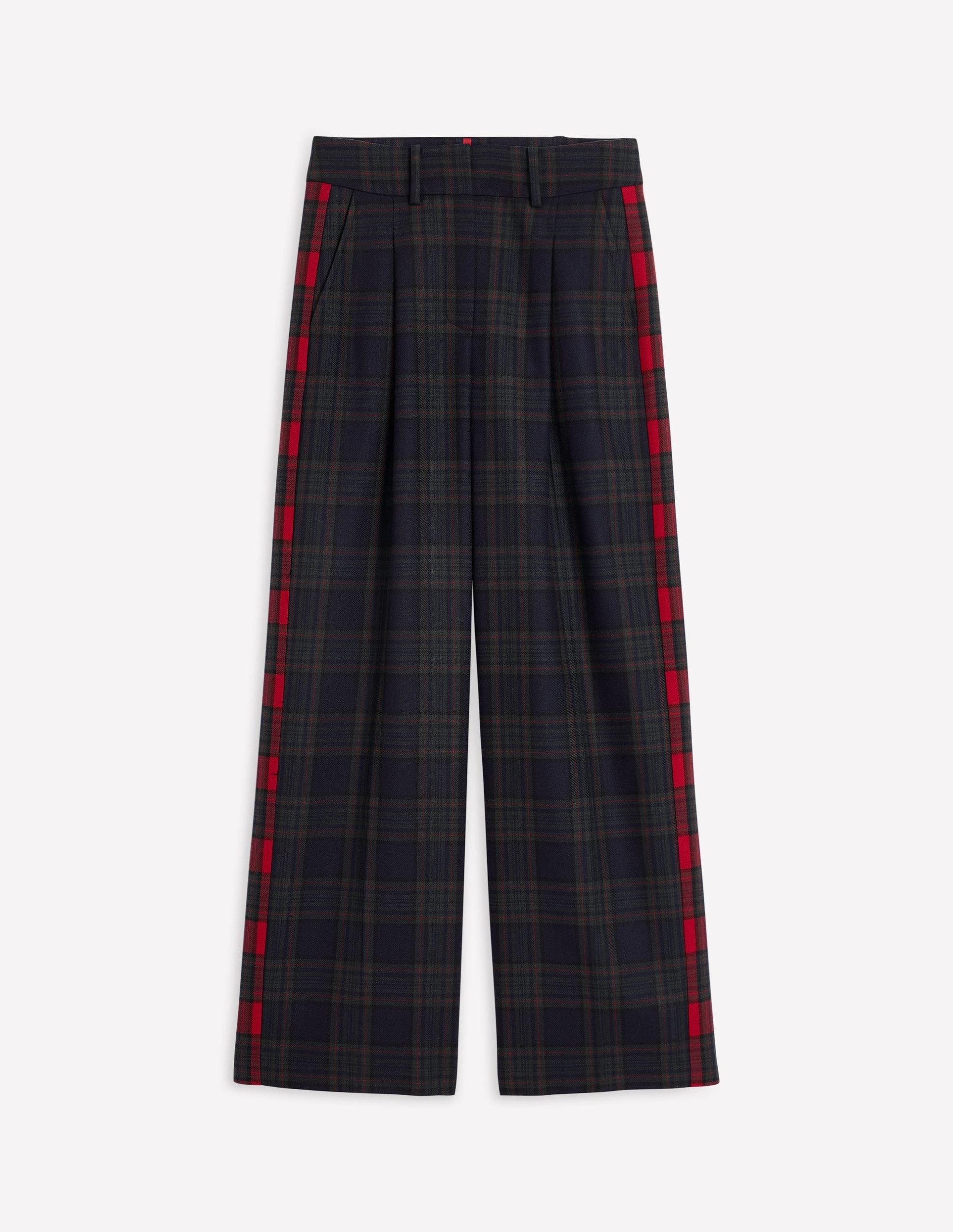 Chiswick Wool Blend Pants-Navy and Green Check - Image 10