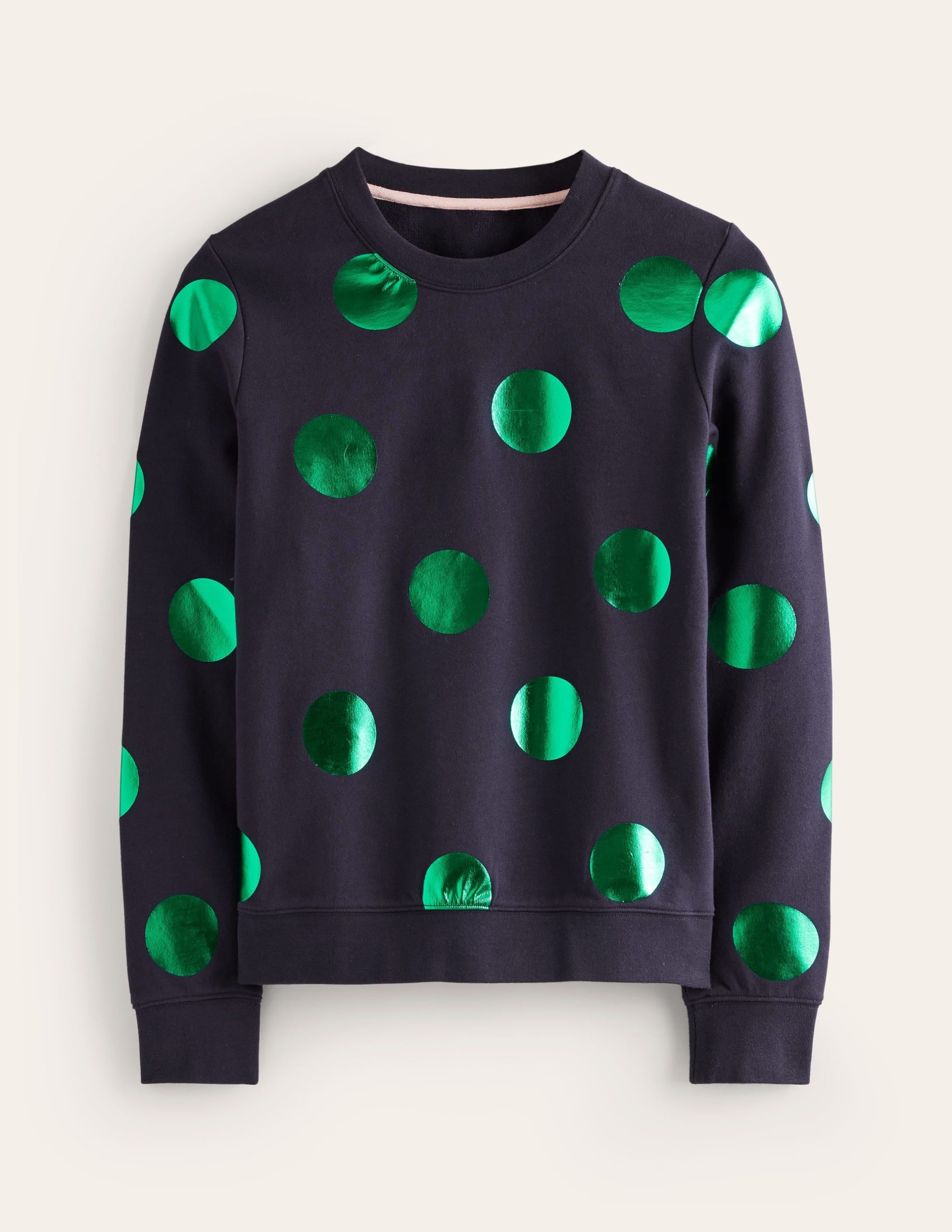 Hannah Printed Sweatshirt-Navy. Green Spot - Image 5