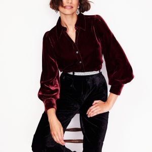 Velvet Shirt-Cabernet