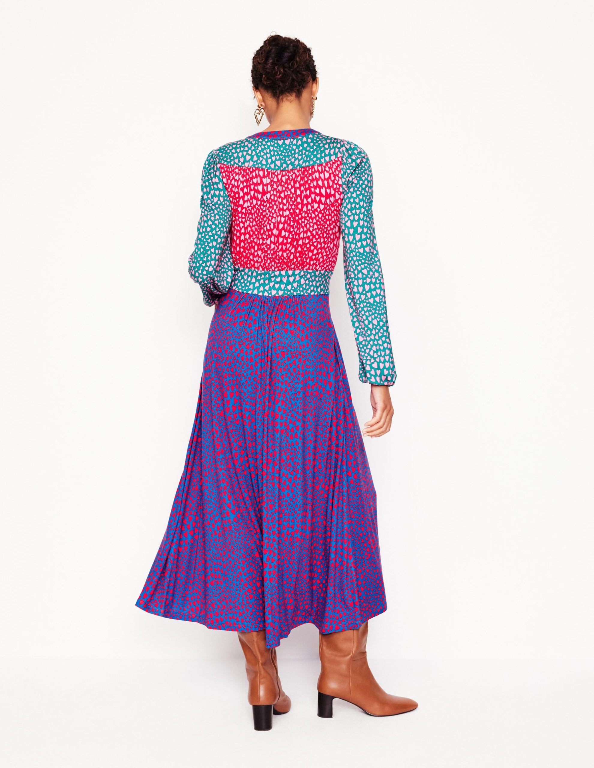 Lily Long Sleeve Midi Dress-Multi. Heart Cluster - Image 4