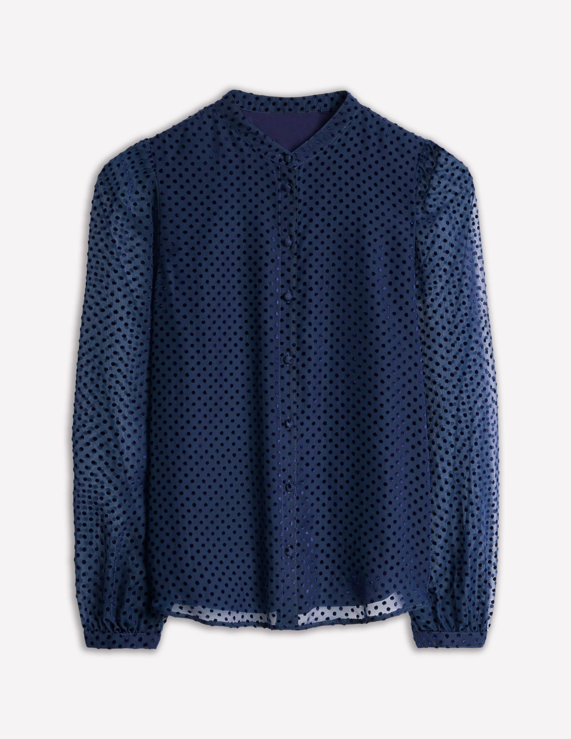 Theodora Devore Blouse-Navy Spot - Image 5