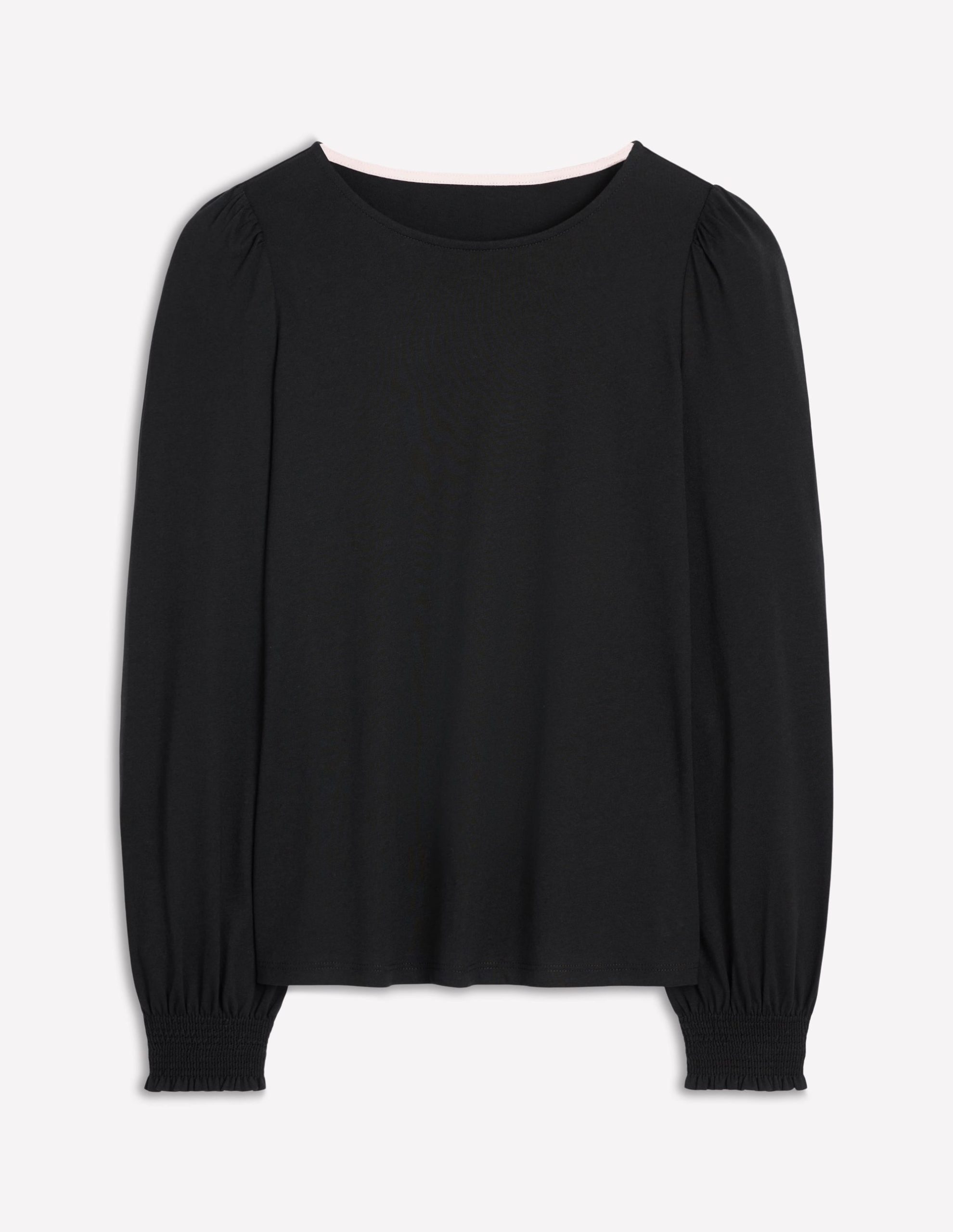 Smocked Cuff Supersoft Top-Black - Image 4