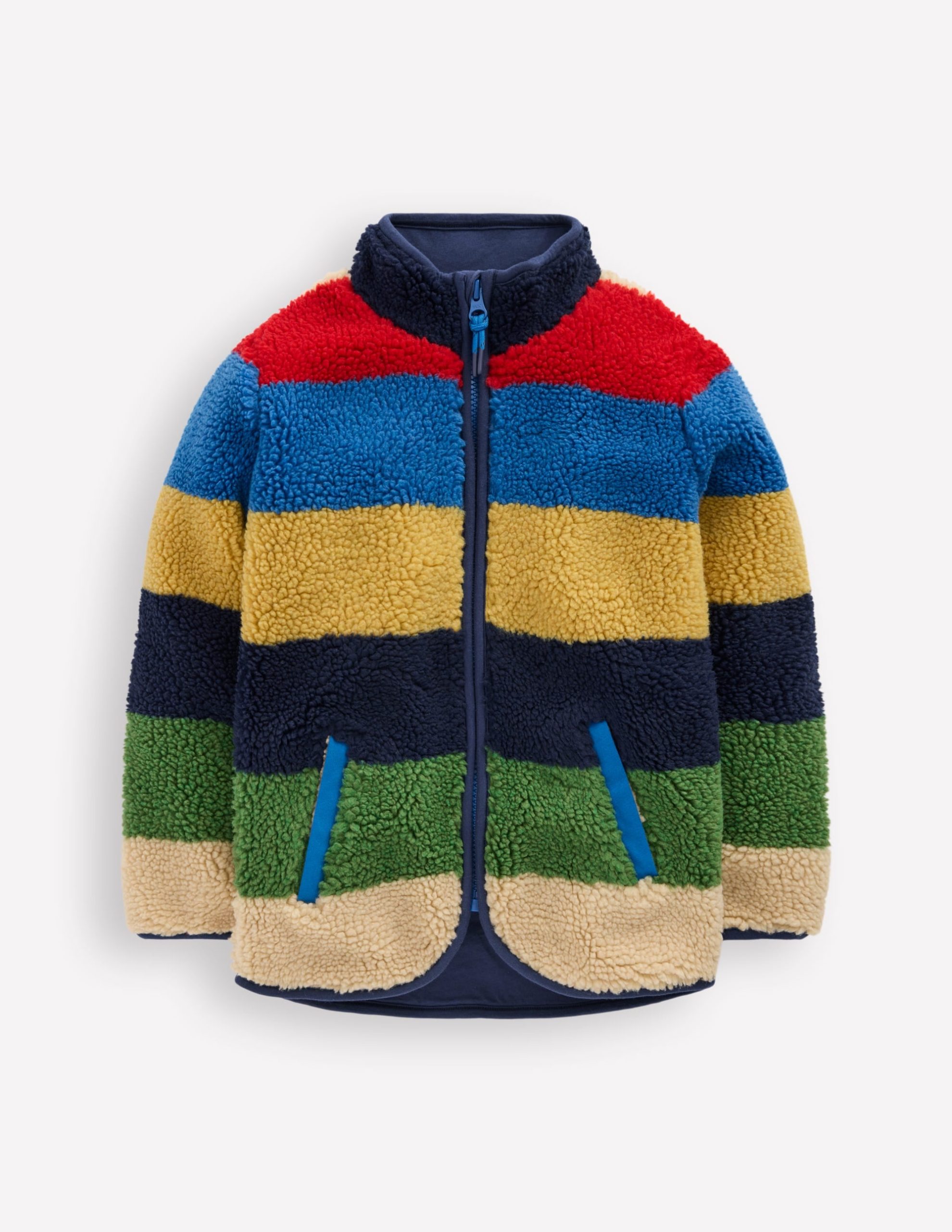 Cosy Borg Jacket-Multi Stripe