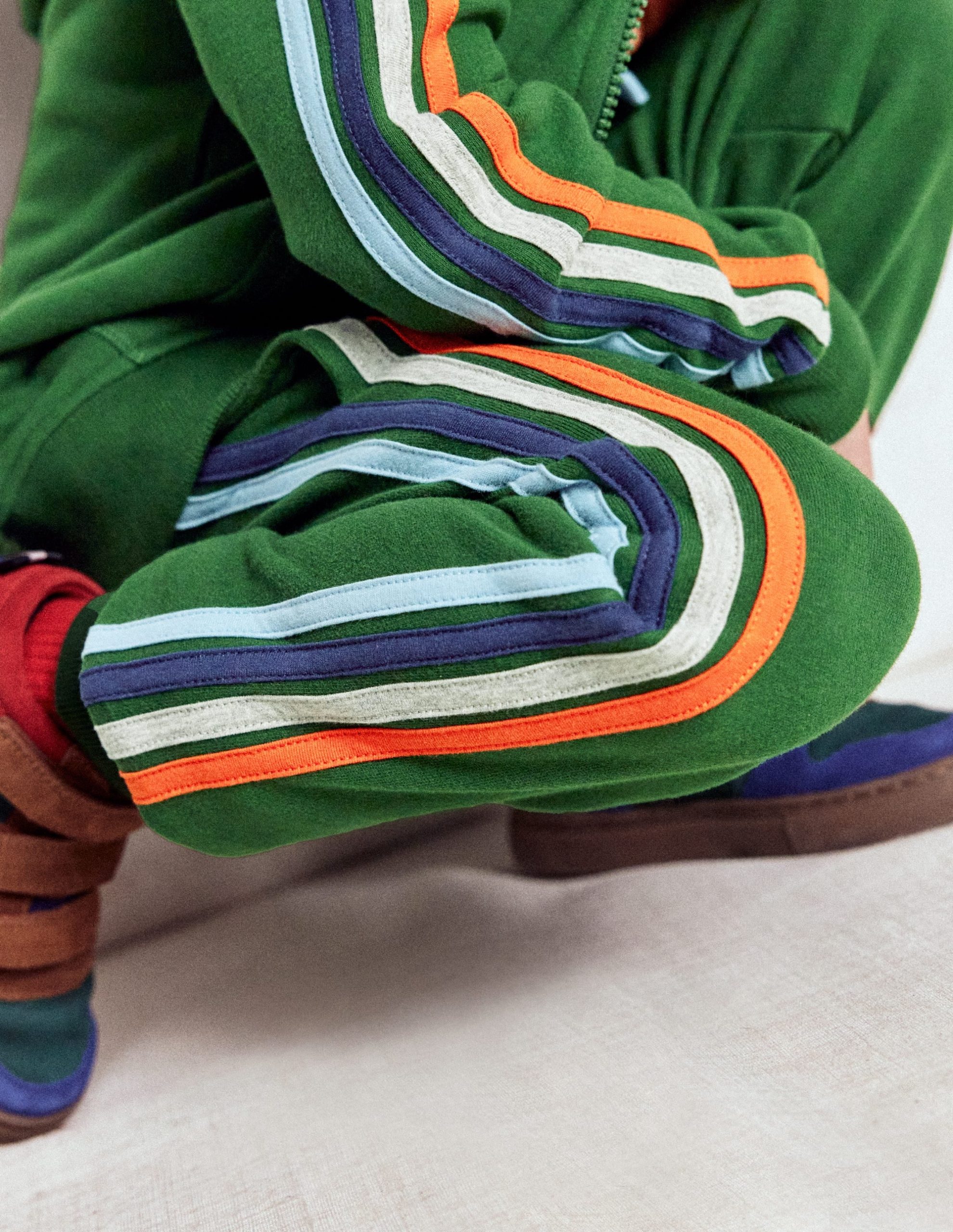 Rainbow Stripe Sweatpants-Pine Green - Image 2