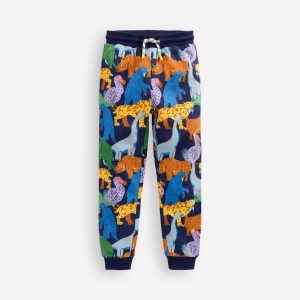 Printed Comfy Sweatpants-Prehistoric Animals