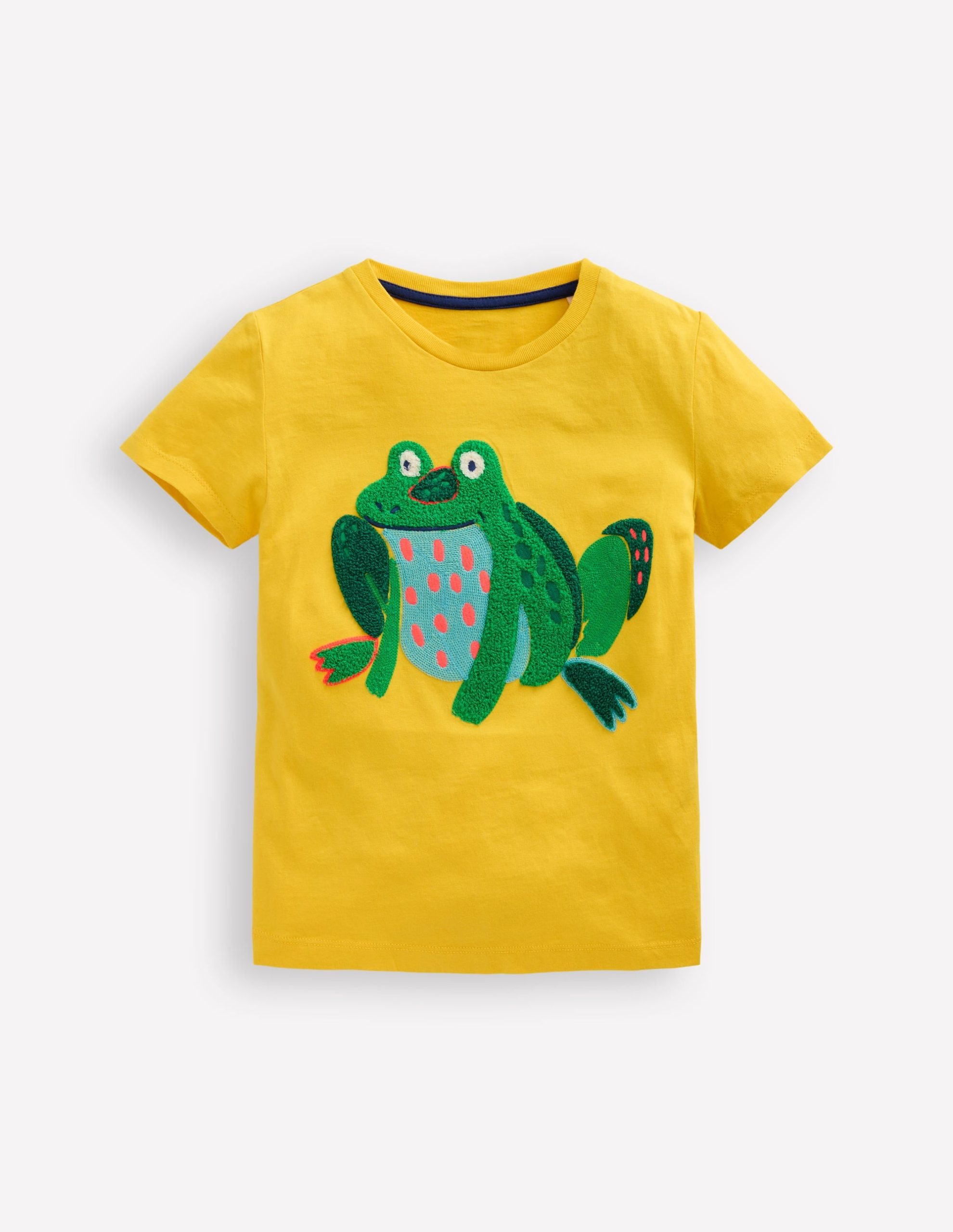 Short Sleeve Boucl?? T-shirt-Pineapple Yellow Frog
