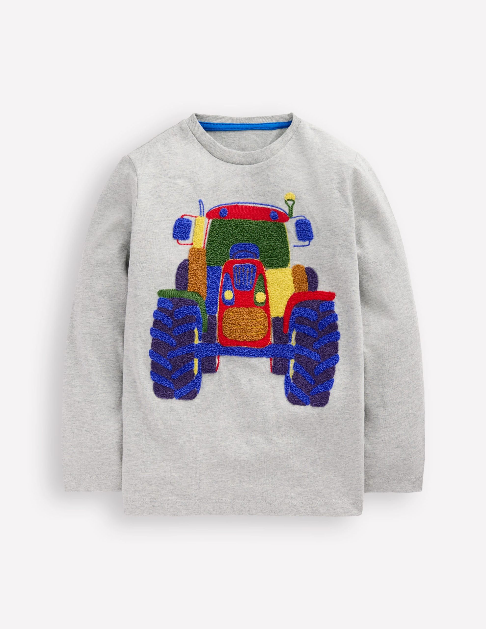 Long Sleeve Boucl?? T-shirt-Grey Marl Tractor