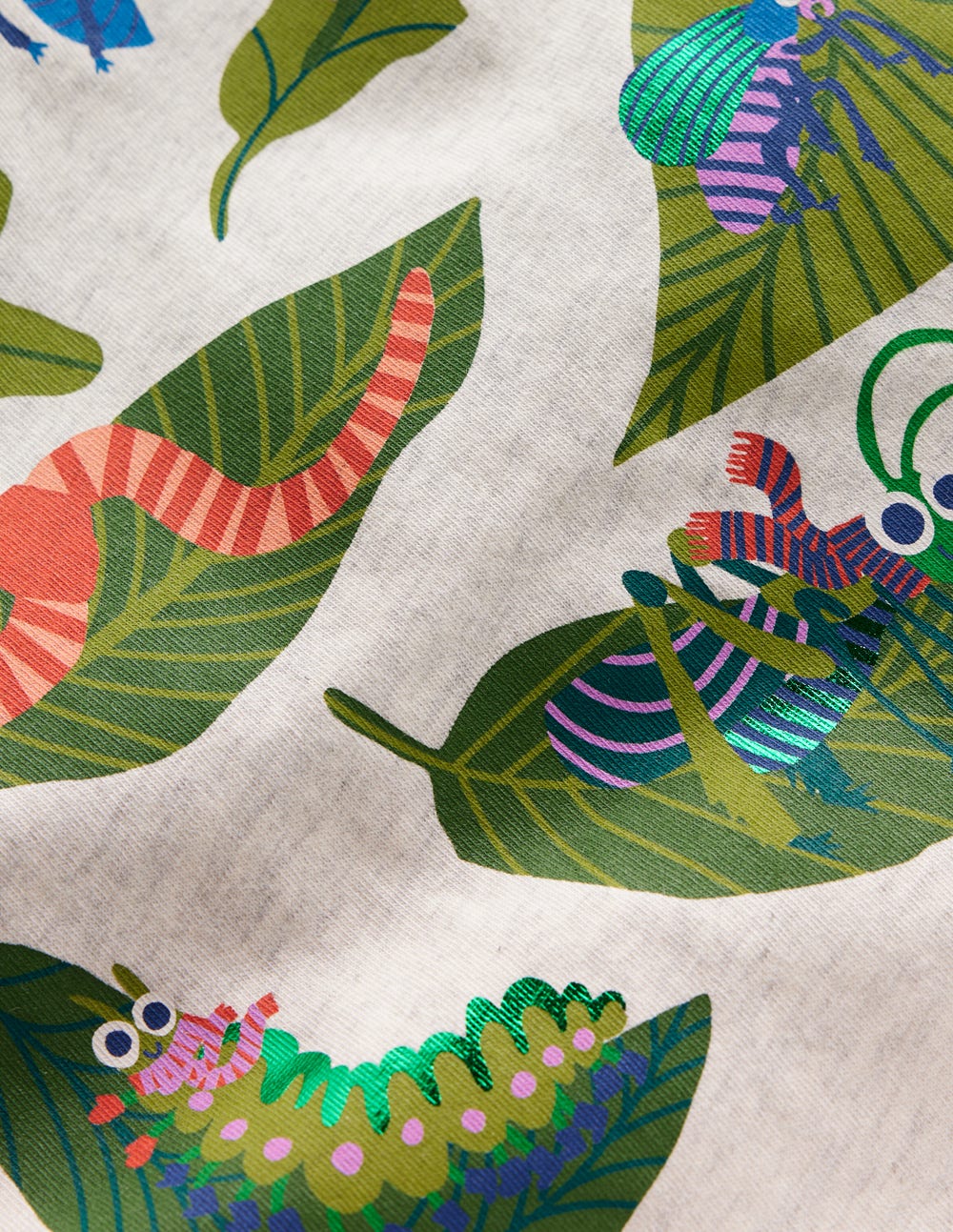 Long Sleeve Printed T-shirt-Oatmeal Bugs - Image 3