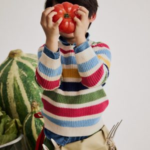Everyday Cotton Sweater-Multi Stripe