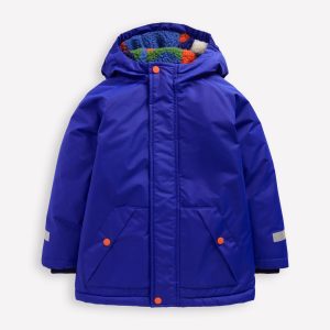 Borg Lined Anorak-Blue
