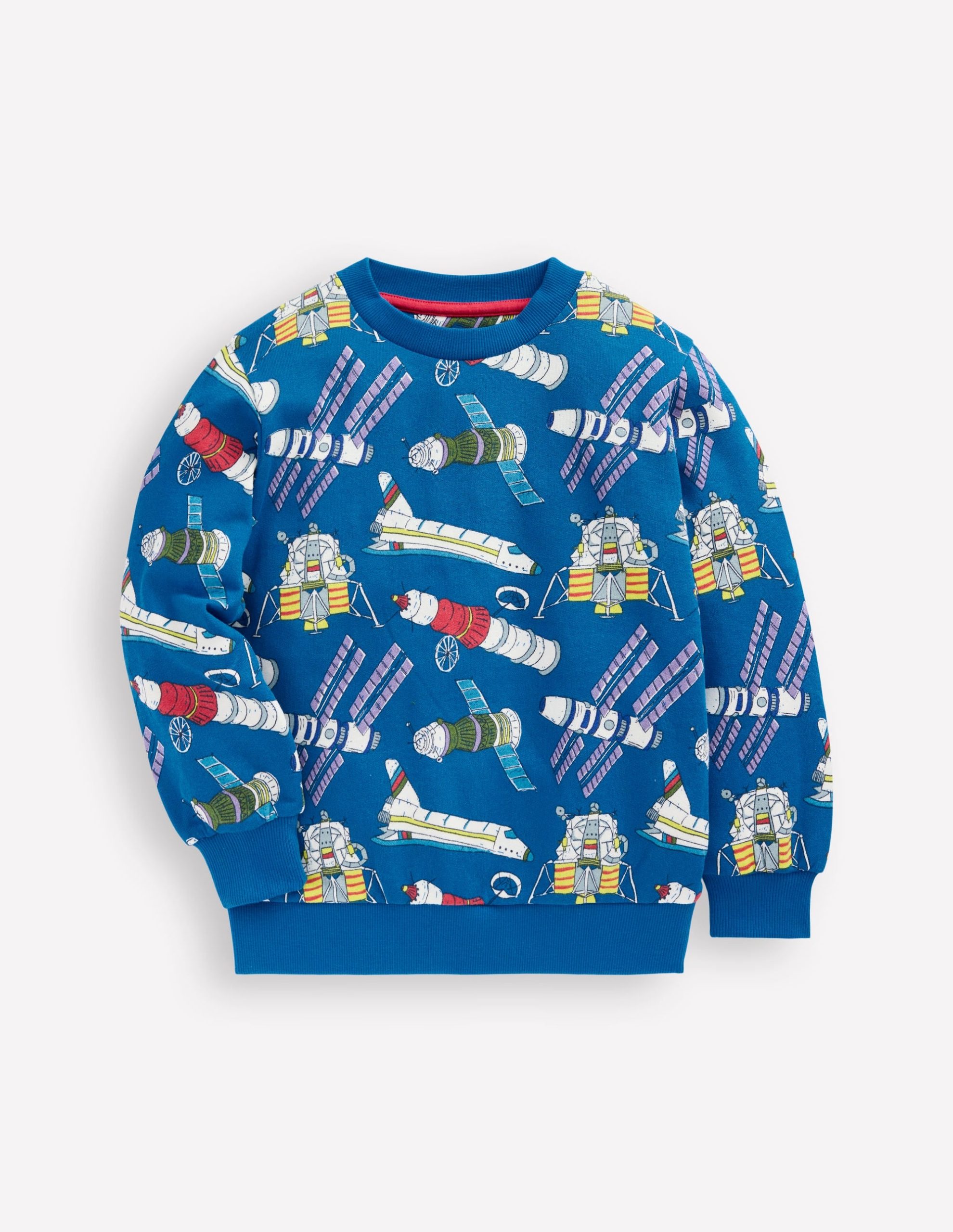 Everyday Printed Sweatshirt-Kingfisher Blue Satellites - Image 2