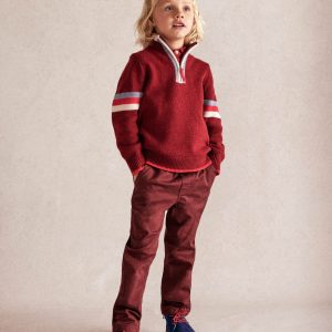 Heritage Half-zip Sweater-Rumba Red