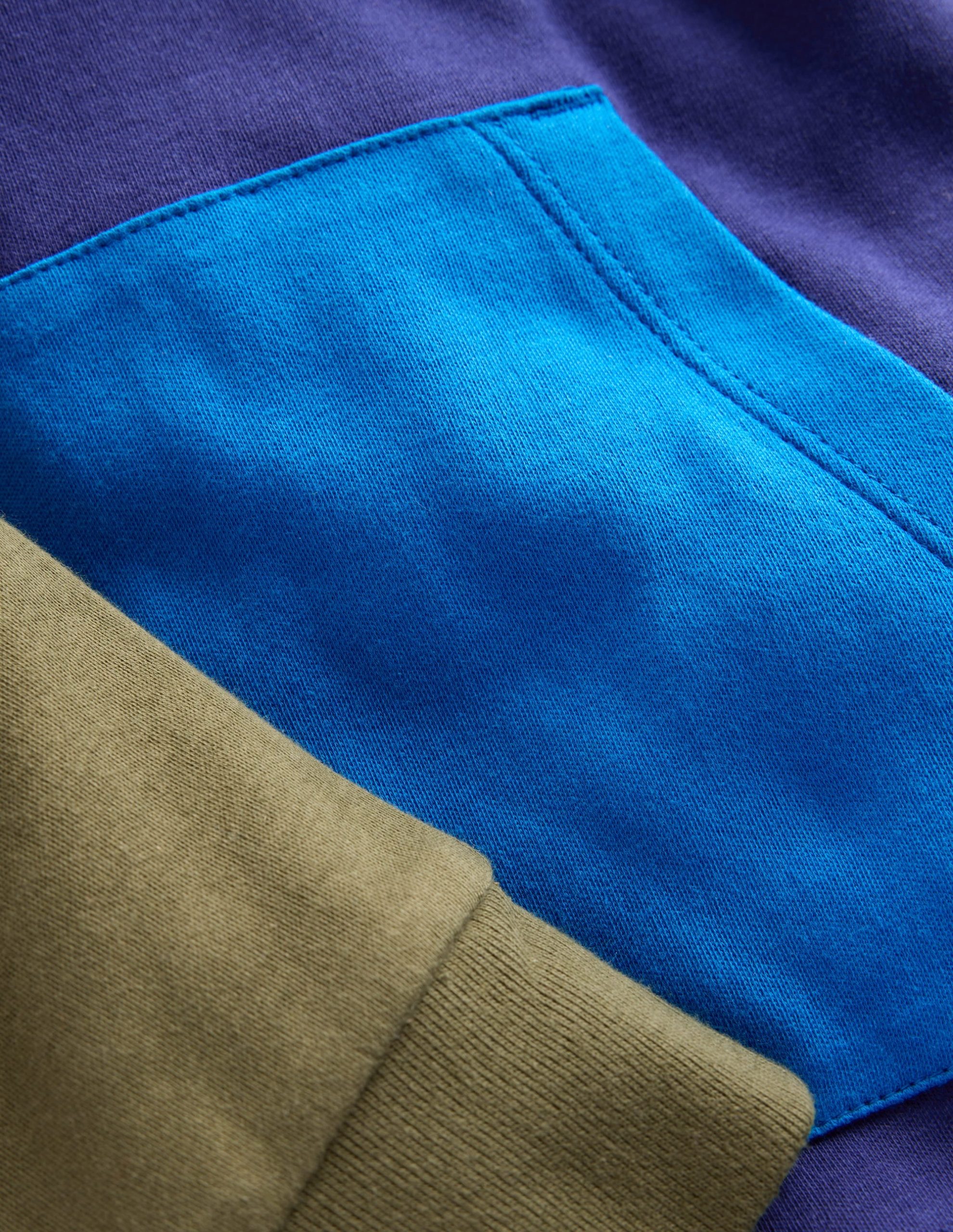 Hooded Mid-weight T-shirt-Starboard Blue/ Woodland Green - Image 6