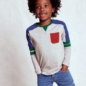 Colour Block T-shirt-GREY MARL COLOURBLOCK