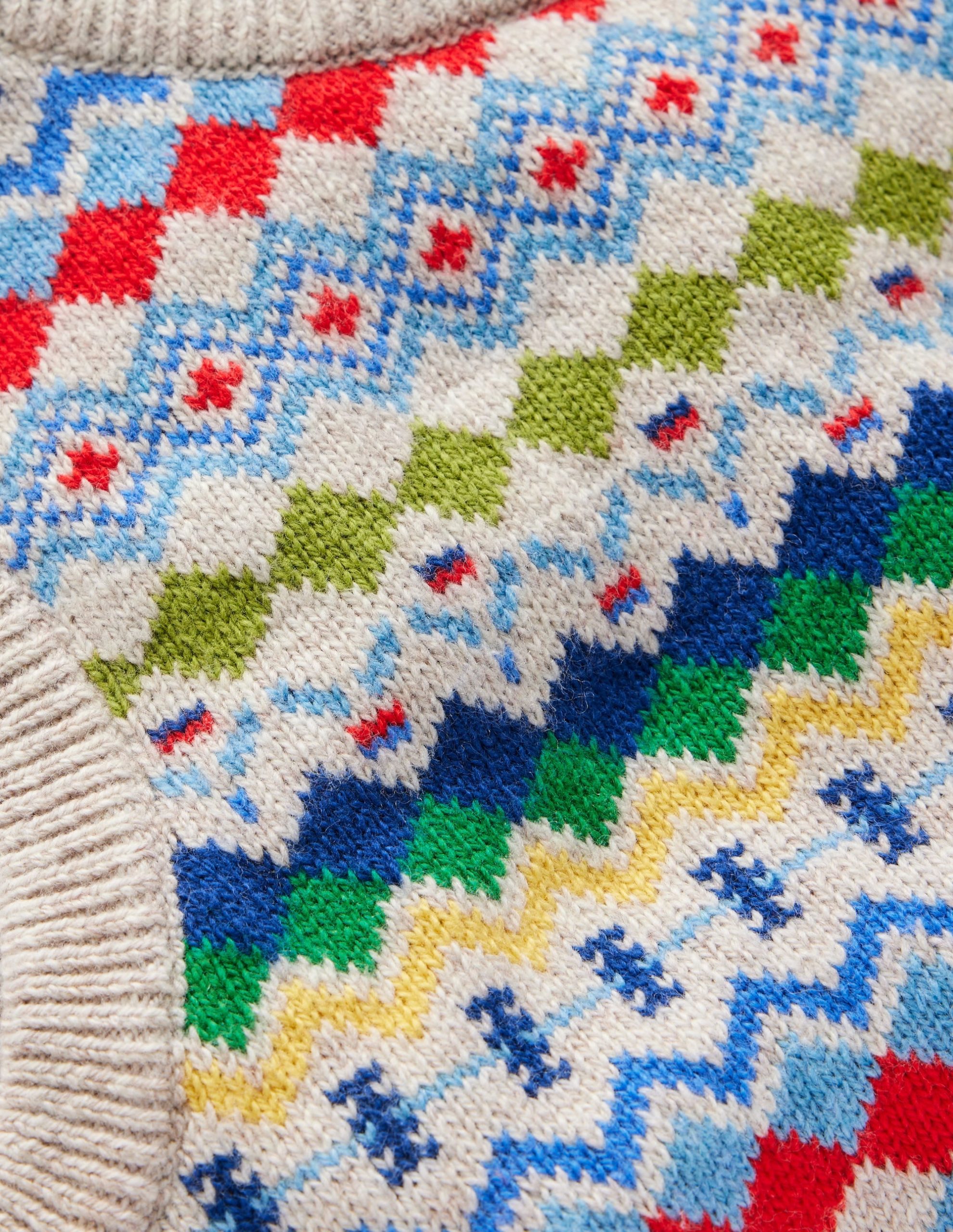 Fair Isle Sweater Vest-Oatmeal Marl Fair Isle - Image 4