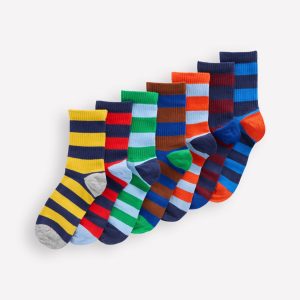 7-Pack Ribbed Socks-Multi Stripe