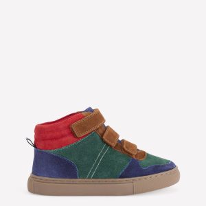 Suede High Tops-Pine Green Colour Block